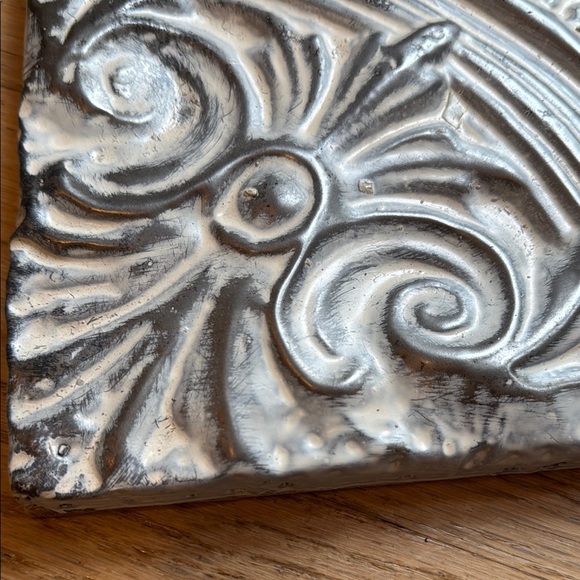 Decorative Tin Tile in Silver and Black - Picture 2 of 7